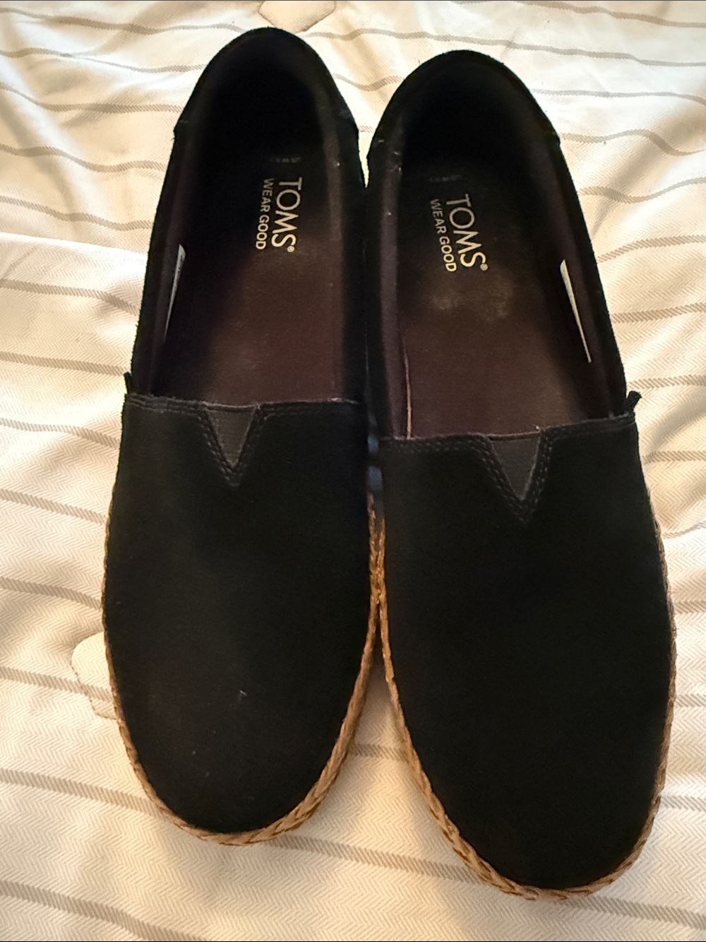Toms Black Suede Men's Slip-On Loafers